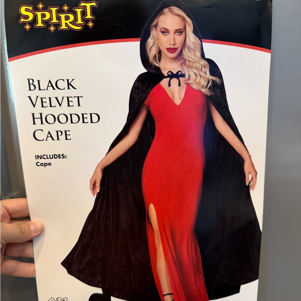Spirit Black Hooded Cape